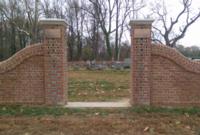 Handmade Brick Wall- Hewick Cemetery on Hewick Plantation in Middlesex County, Virginia.